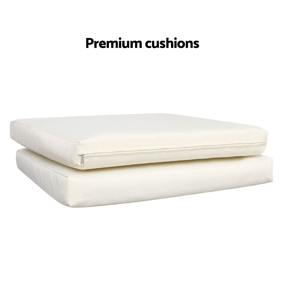 3 Piece Grey Wicker Outdoor Furniture Set