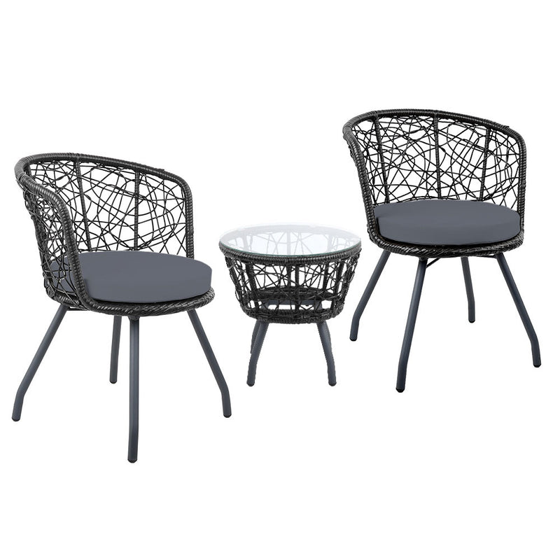 Outdoor Patio Table & Chairs - Black