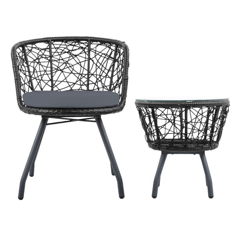 Outdoor Patio Table & Chairs - Black