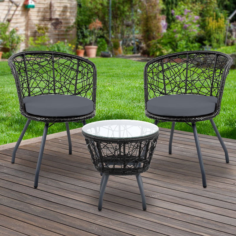 Outdoor Patio Table & Chairs - Black