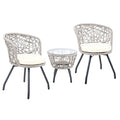 Outdoor Patio Table & Chairs - Grey & Beige