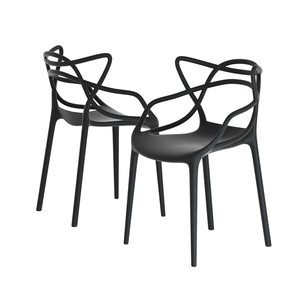Set of 4 Outdoor Stackable Dining Chairs Portable Patio Furniture