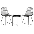 3PC Outdoor Bistro Set Patio Furniture Lounge Chairs Table Garden