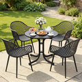 5-Piece Outdoor Dining Set with Table and Chairs for Patio and Garden - Black