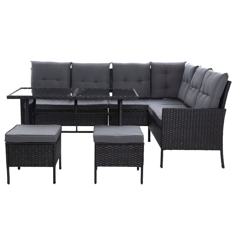 Corner Wicker Setting (Black)