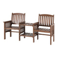 Wooden Garden Bench Loveseat Brown