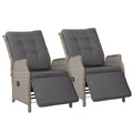 Twin Pack - Elizabeth Wicker Recliner Chairs (Grey)