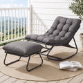 Rocking Chair with Footrest and Mesh Seat Cushion - Grey
