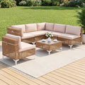 6 Seater Outdoor Sofa Set 7PCS Table Chair Set Garden Rattan Patio Furniture