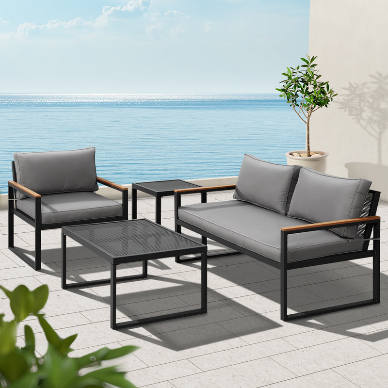 3 Seater Corner Steel Modular Lounge Setting