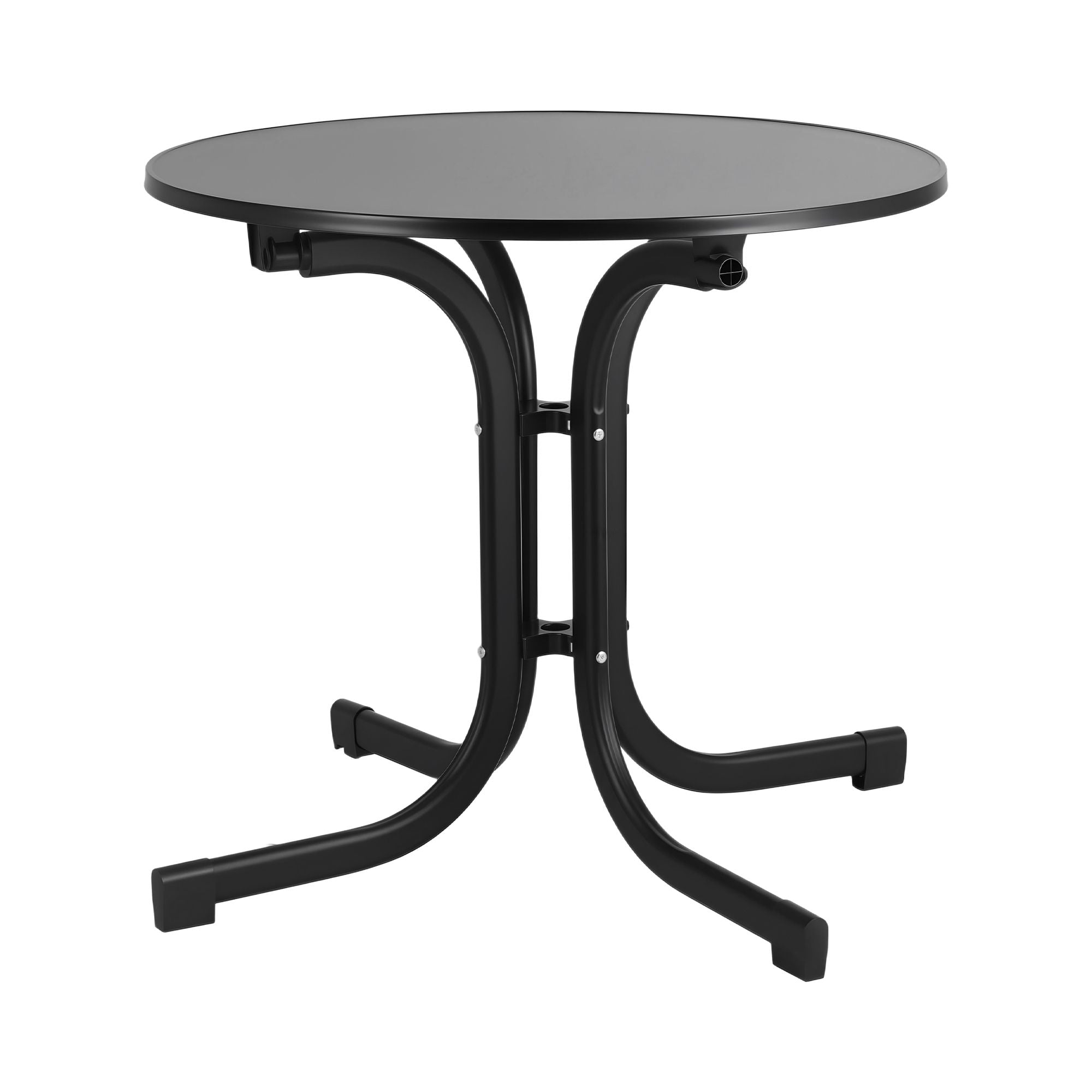 80cm Folding Outdoor Round Bistro Side Table - Black
