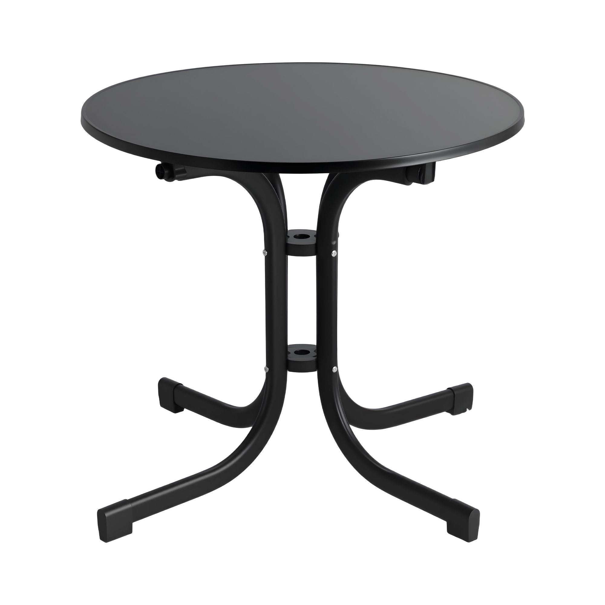 80cm Folding Outdoor Round Bistro Side Table - Black