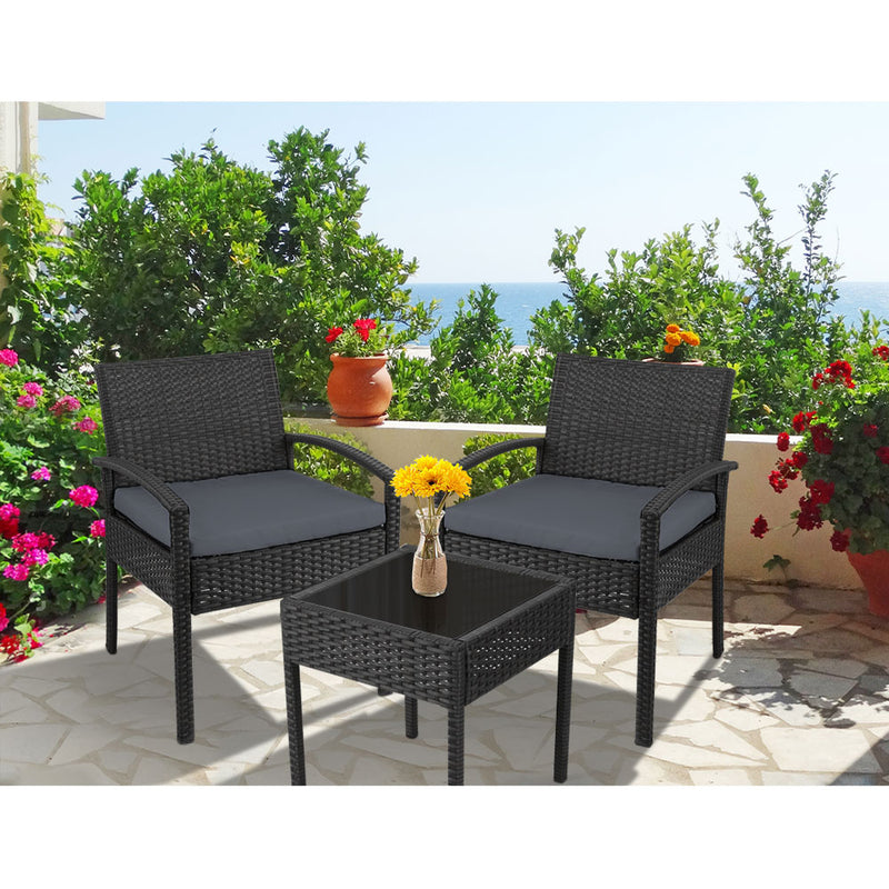 3 Piece Outdoor Set (Black)