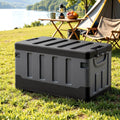 60L Collapsible Stackable Outdoor Storage Box Folding Camping Organizer - Black
