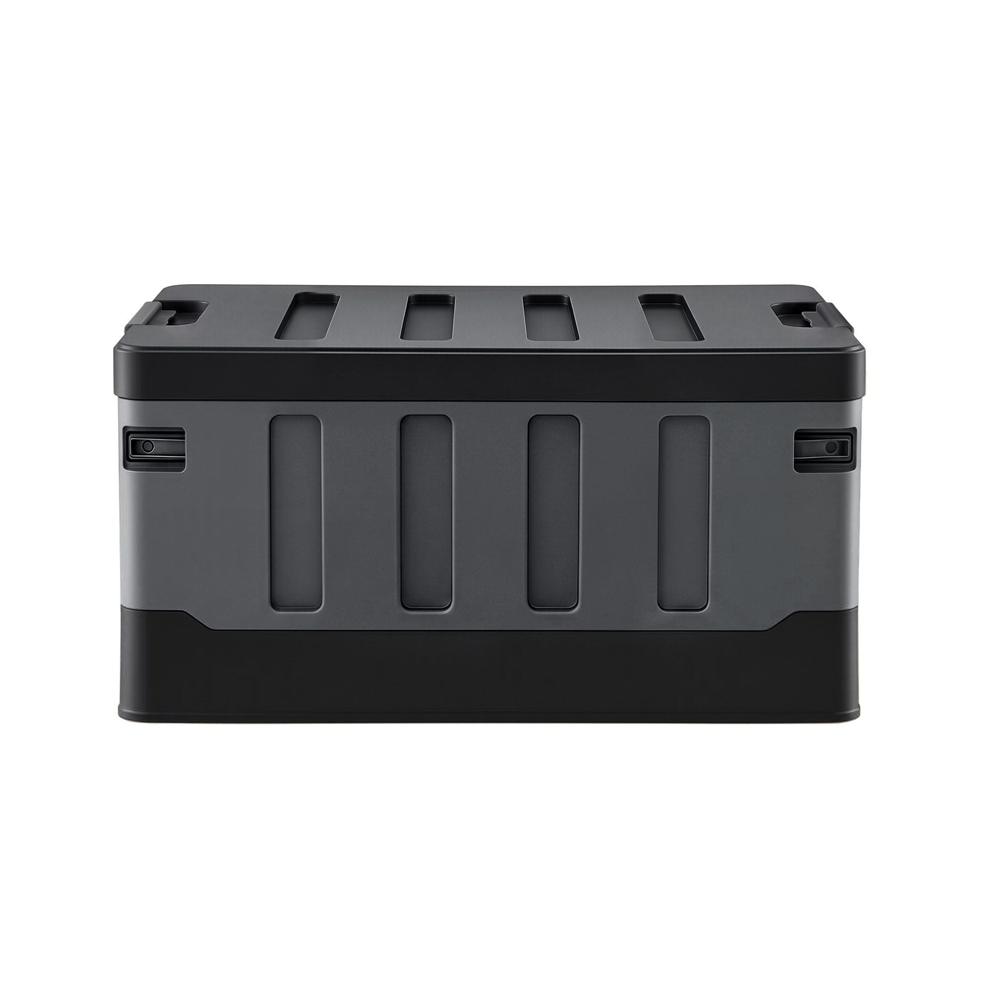 60L Collapsible Stackable Outdoor Storage Box Folding Camping Organizer - Black