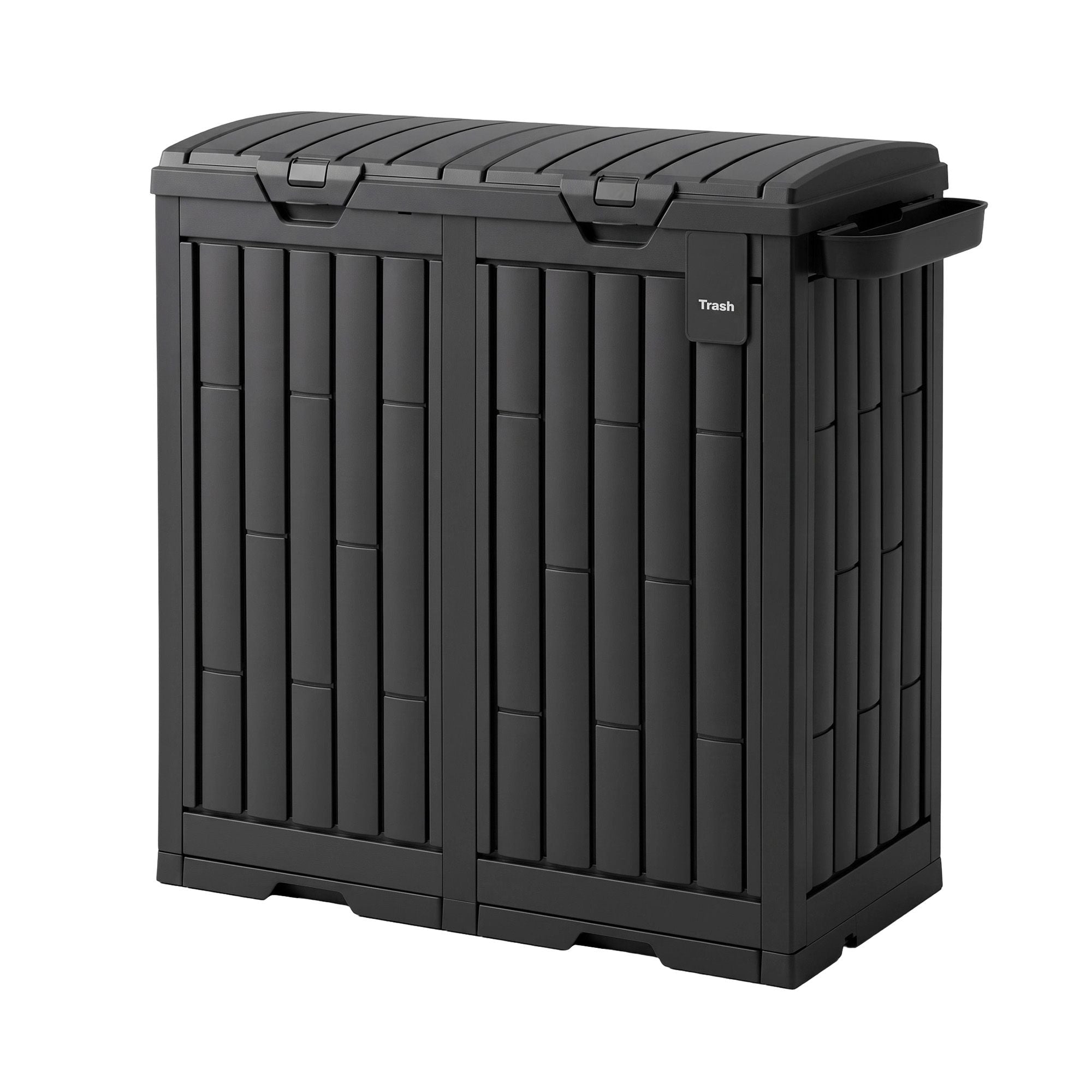 Outdoor Trash Cans Dual Compartment Trash Can 220L Black