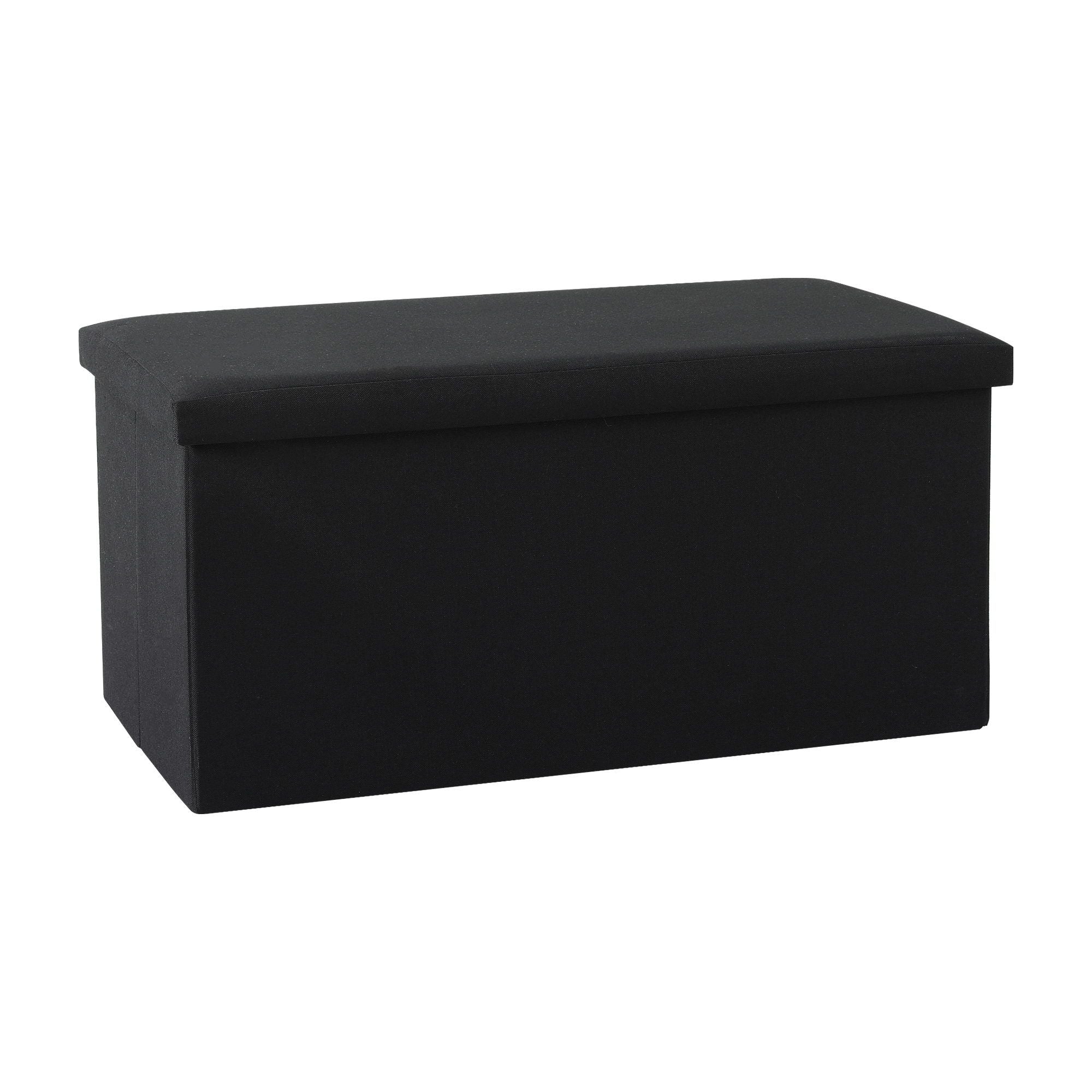 Storage Ottoman Bench Folding Blanket Box Toy Organiser Foot Stool Black