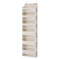 Over Door Storage Hanger Pantry 6-Tier 12 Pockets Fabric Organiser Beige
