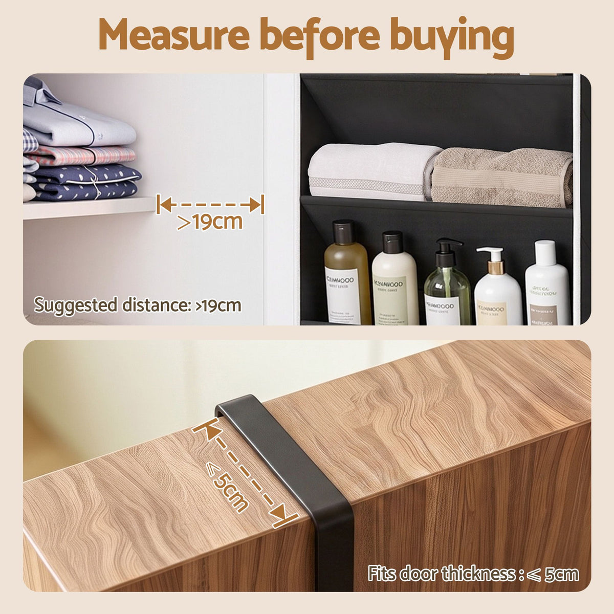 Over Door Shoe Organiser Storage 8-Tier Pantry Hanger Rack Fabric Black