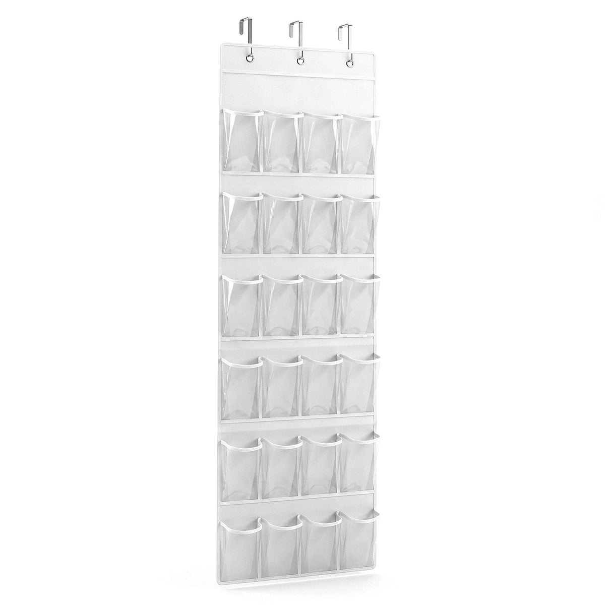 Over Door Shoe Organiser Storage 6-Tier Pantry Hanger 24 Pockets White