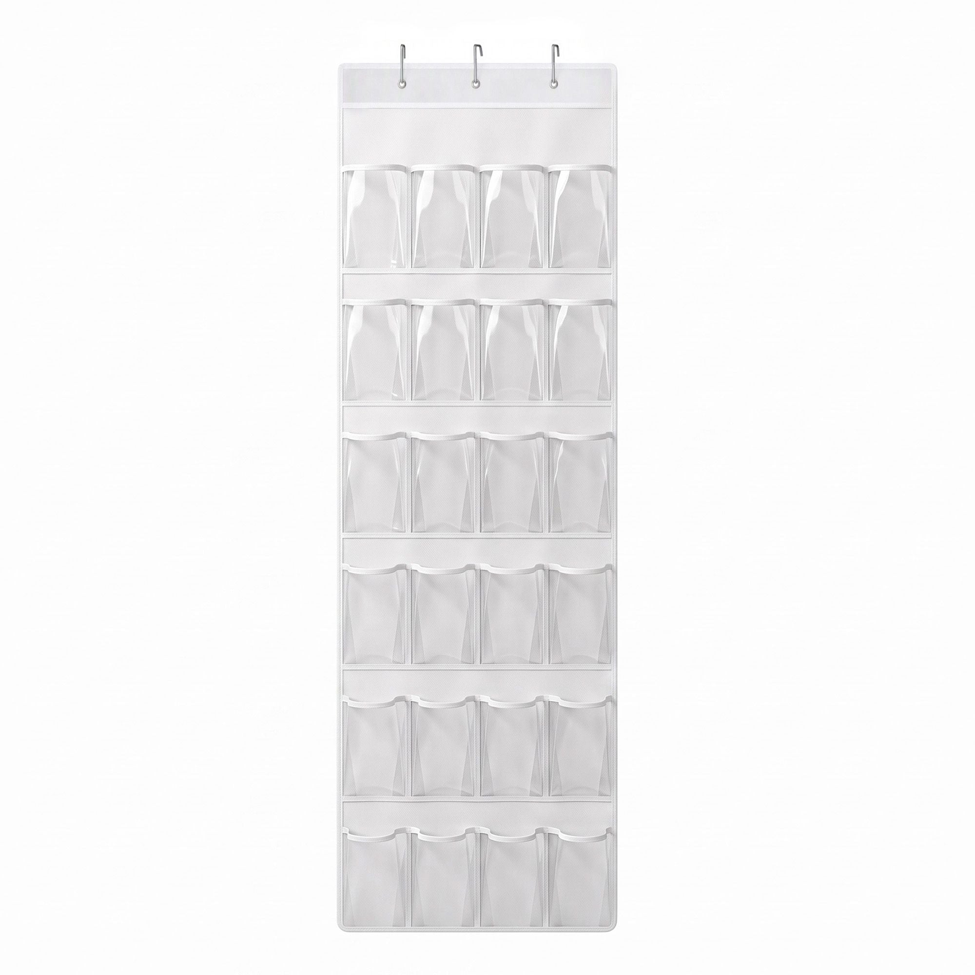 Over Door Shoe Organiser Storage 6-Tier Pantry Hanger 24 Pockets White