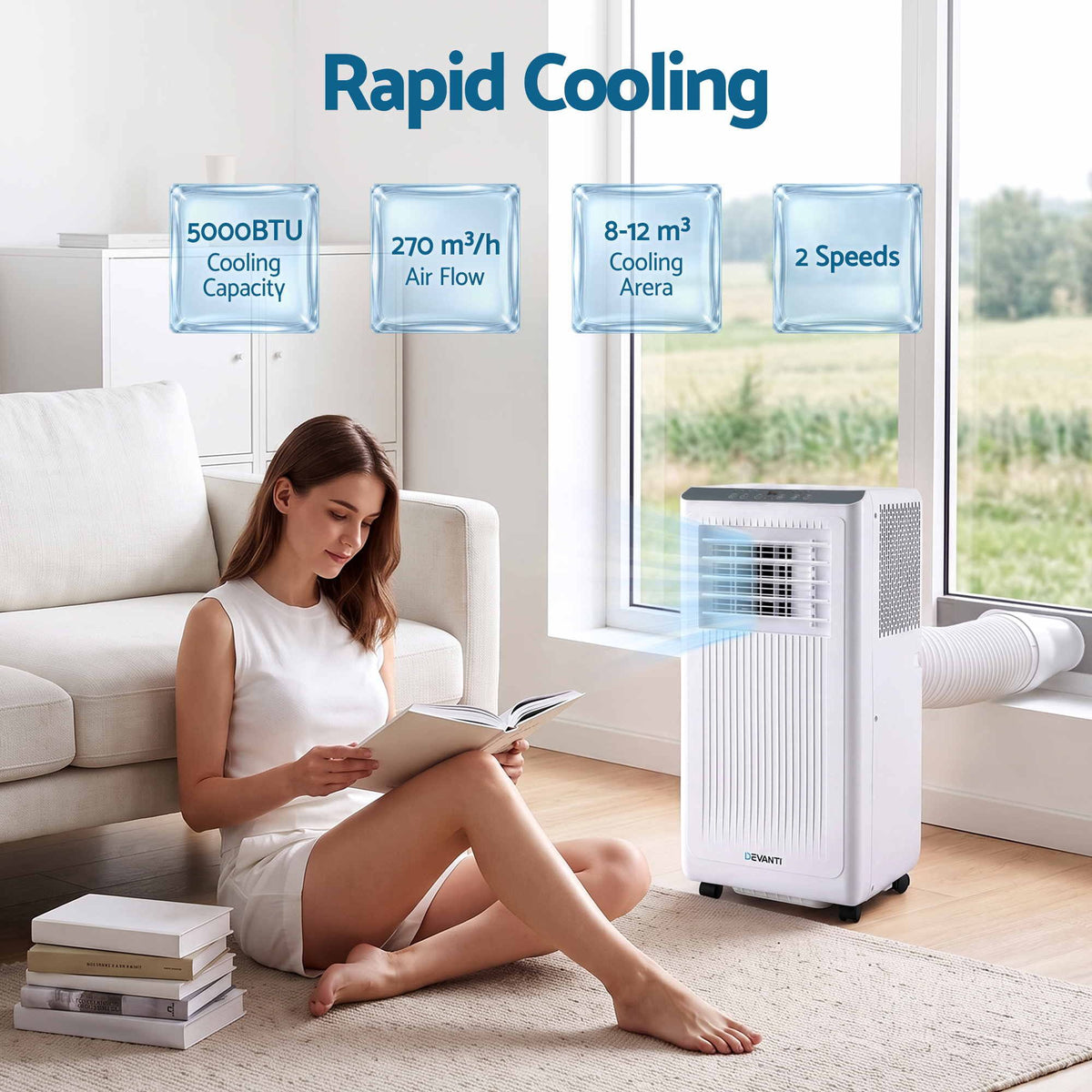 Portable Air Conditioner 5000 BTU 3-in-1 with Remote Control