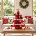 Paper Christmas Tree 47CM w/ Star Topper Xmas Decoration Tabletop Red DIY Ornament Set