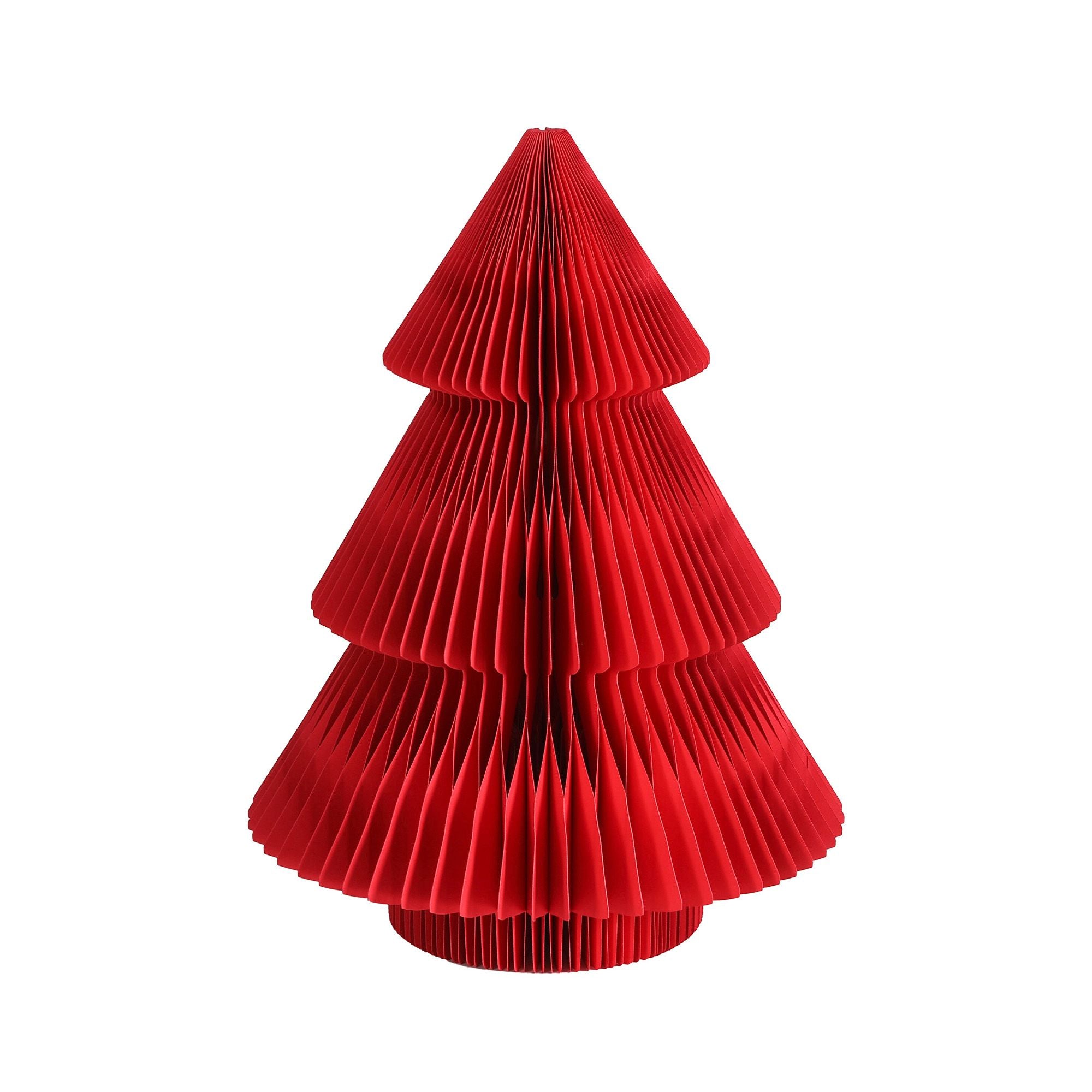 Paper Christmas Tree 47CM w/ Star Topper Xmas Decoration Tabletop Red DIY Ornament Set
