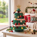 Paper Christmas Tree 61CM w/ Star Topper Xmas Decor Tabletop Green DIY Ornament Set