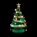 Paper Christmas Tree 62CM w/ Star Topper LEDs Xmas Decorations Kit Home Office Green