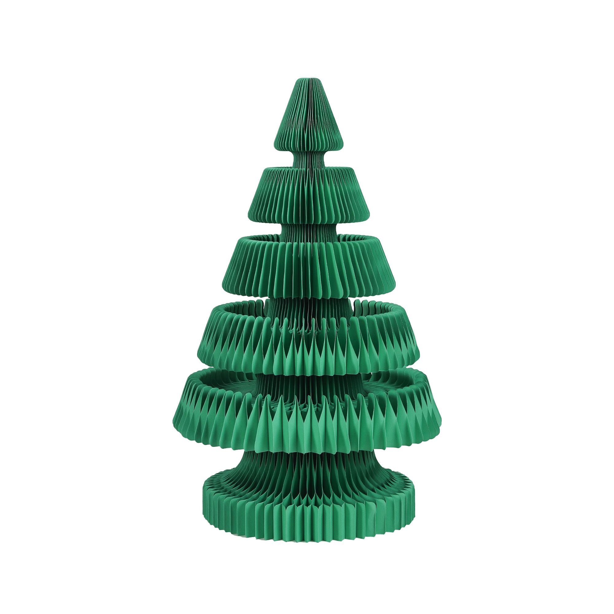 Paper Christmas Tree 87CM w/ Star Topper LEDs Xmas Decorations Kit Home Office Green