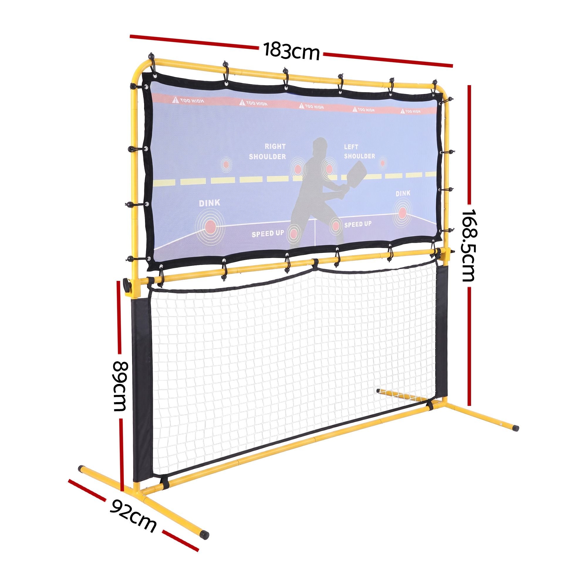 Pickleball Net Rebounder Portable Training Practice 6FT Black Yellow