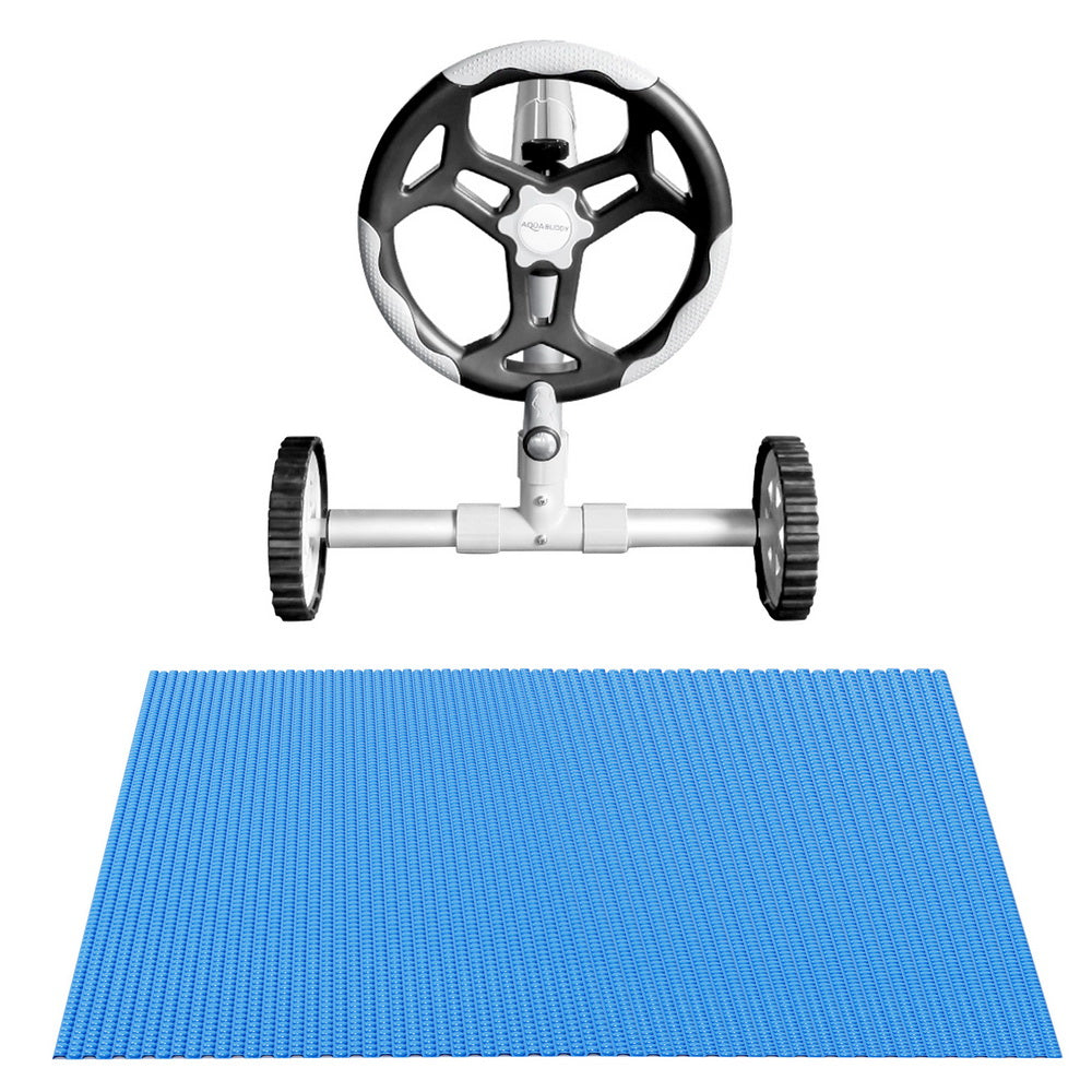 Pool Cover 600 Micron 7x4m w/ Roller 5.55m Swimming Pools Solar Blanket