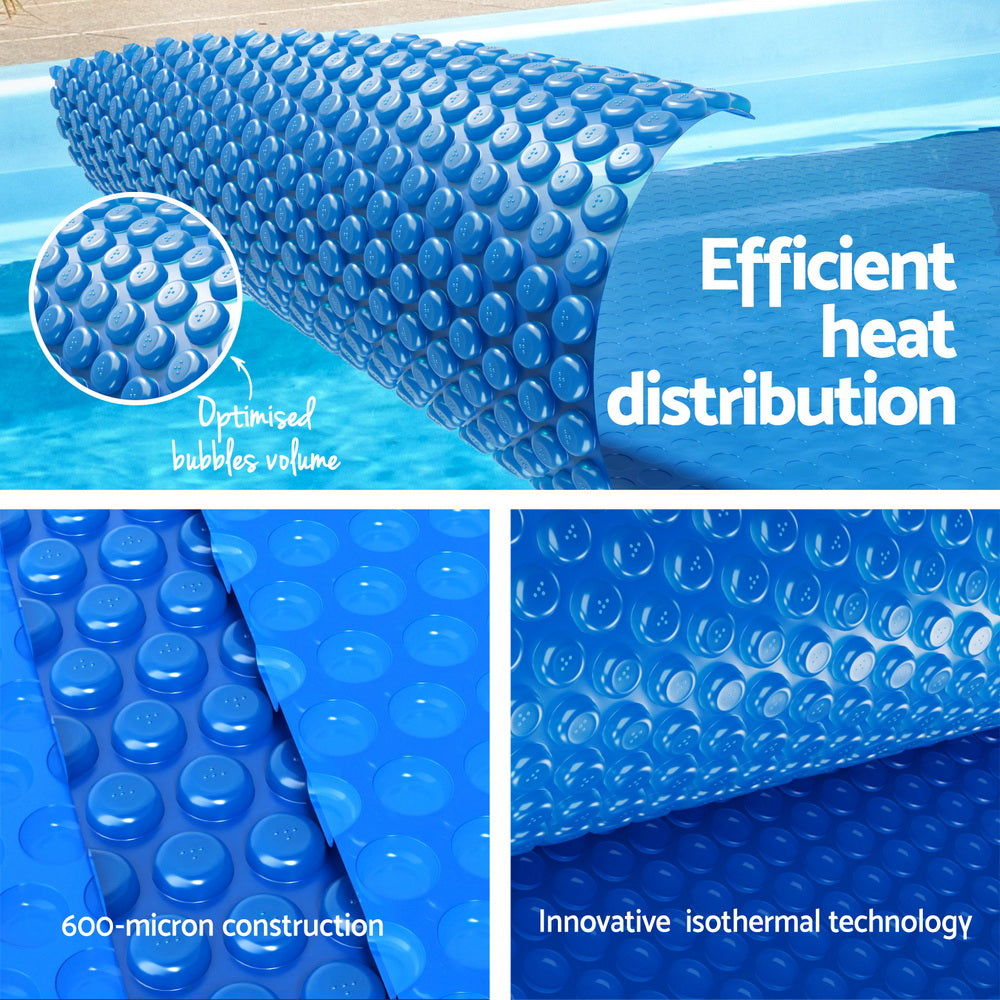 Pool Cover 600 Micron 7x4m w/ Roller 5.55m Swimming Pools Solar Blanket