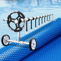 Pool Cover 600 Micron 7x4m w/ Roller 5.55m Swimming Pools Solar Blanket