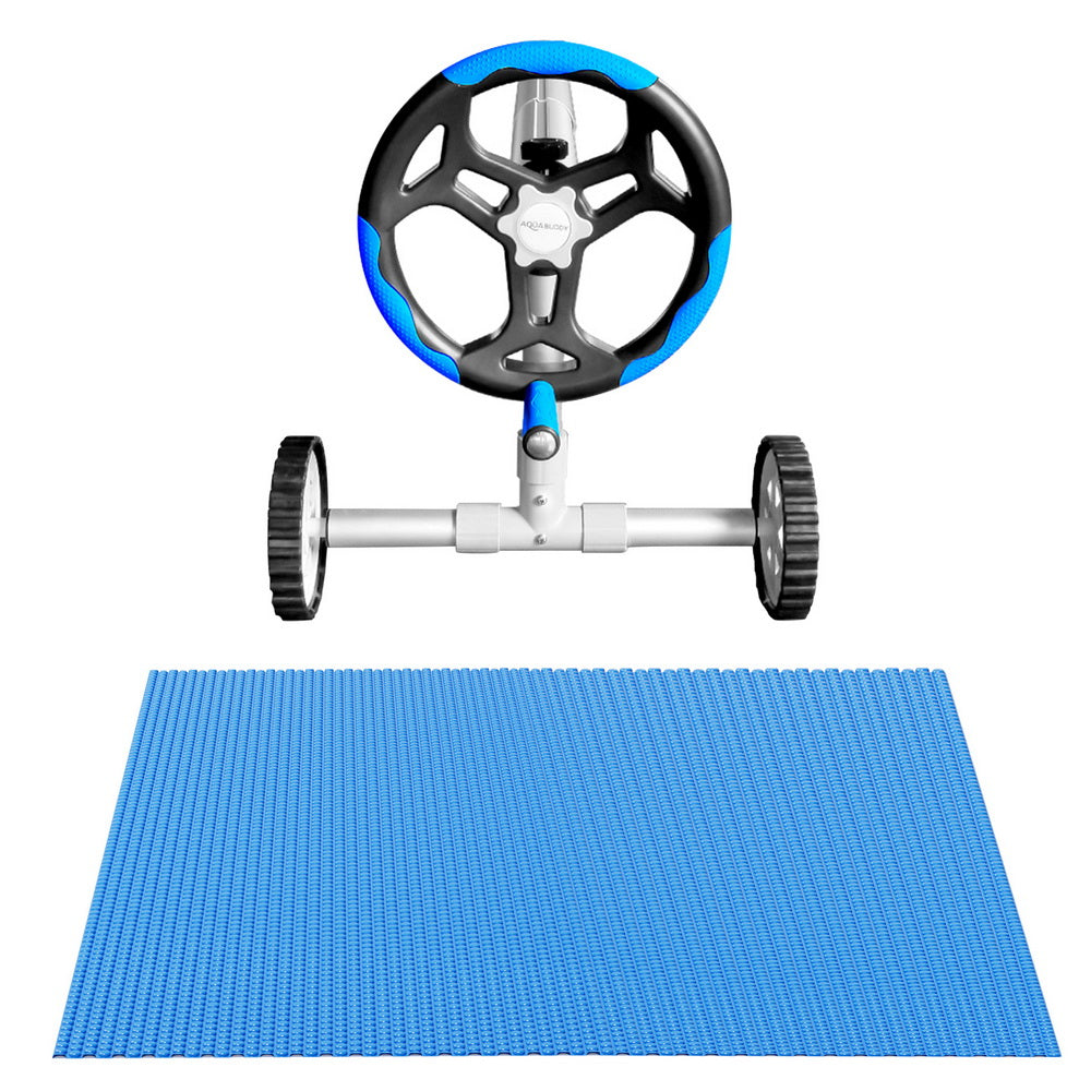 Pool Cover 600 Micron 7x4m w/ Roller 5.55m Solar Blanket Blue