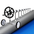 Pool Cover 600 Micron 7x4m w/ Roller 5.55m Swimming Pools Sliver Solar Blanket
