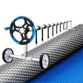 Pool Cover 600 Micron 7x4m w/ Blue Roller 5.55m Swimming Pools Sliver Solar Blanket