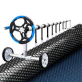 Pool Cover 600 Micron 8x4.2m w/ Blue Roller 5.55m Swimming Pools Black Solar Blanket