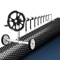 Pool Cover 500 Micron 8.5x4.2m w/ Roller 5.55m Swimming Pools Black Solar Blanket