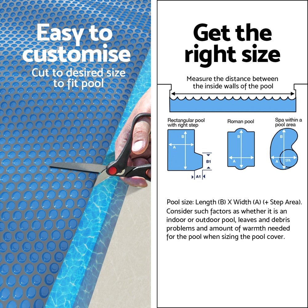 Pool Cover 600 Micron 9.5x5m Swimming Pool Solar Blanket Blue Black