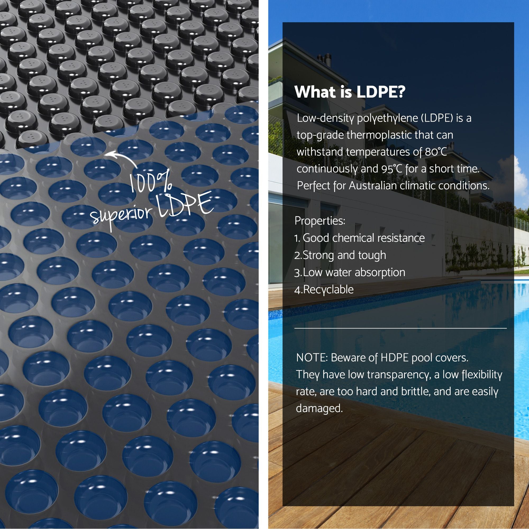 Pool Cover 500 Micron 9.5x5m Swimming Pool Solar Blanket Blue Black