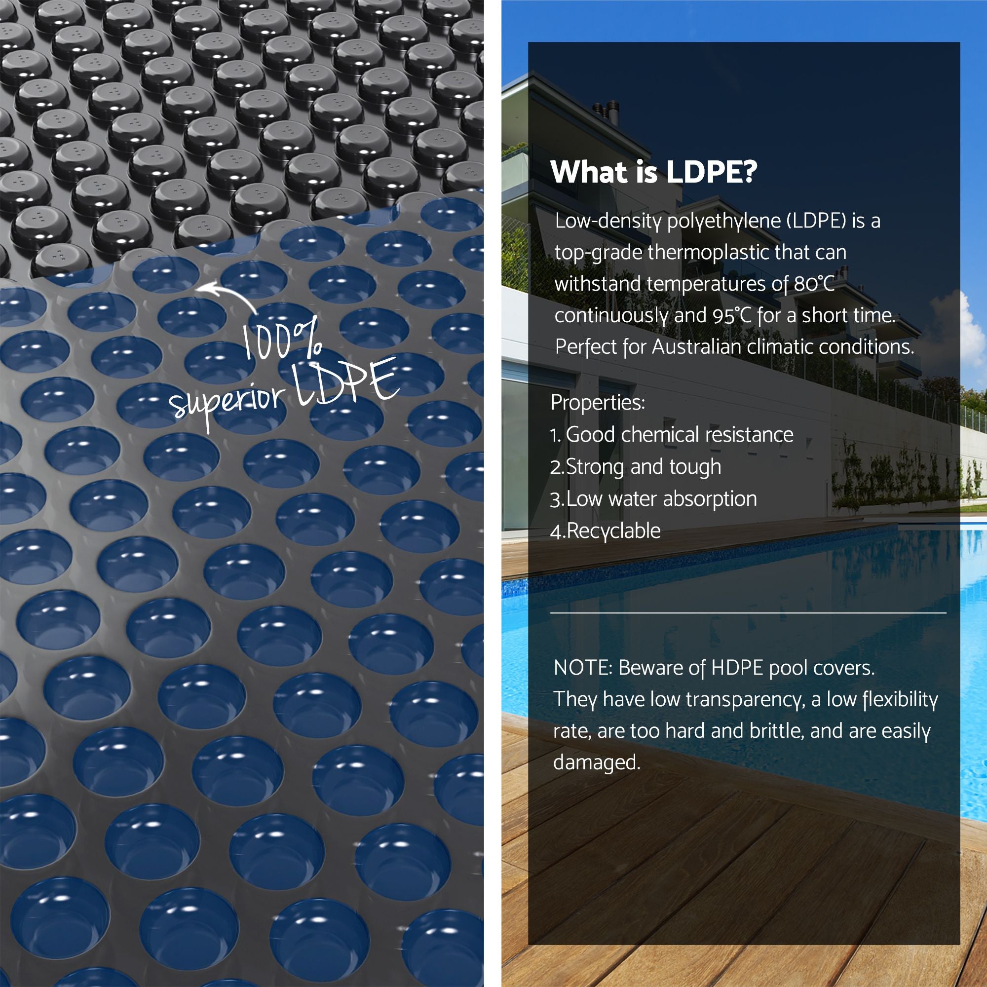 Pool Cover 500 Micron 9.5x5m w/ Blue Roller 5.55m Swimming Pools Black Solar Blanket