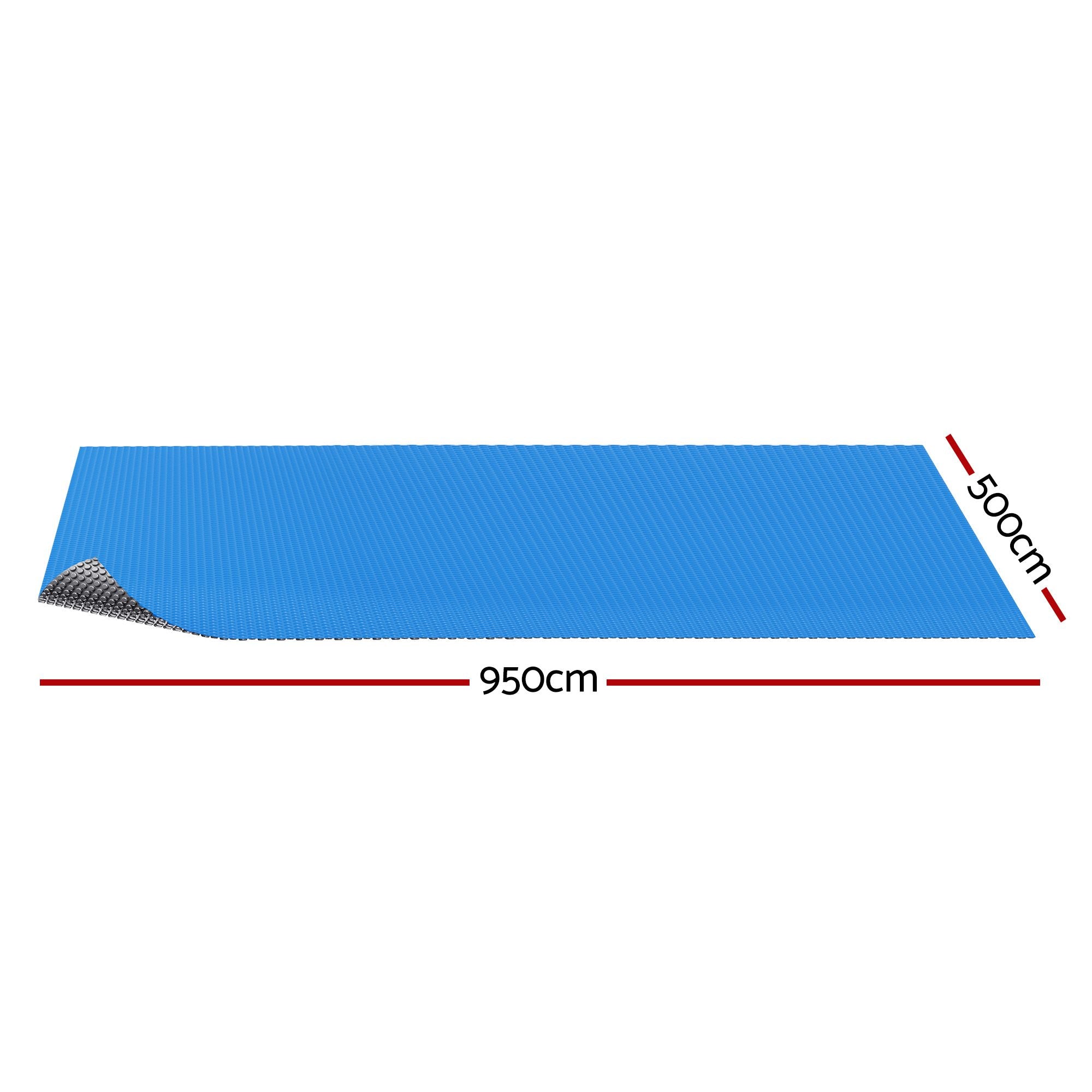 Pool Cover 600 Micron 9.5x5m Bubble Heat Solar Blanket Blue Silve