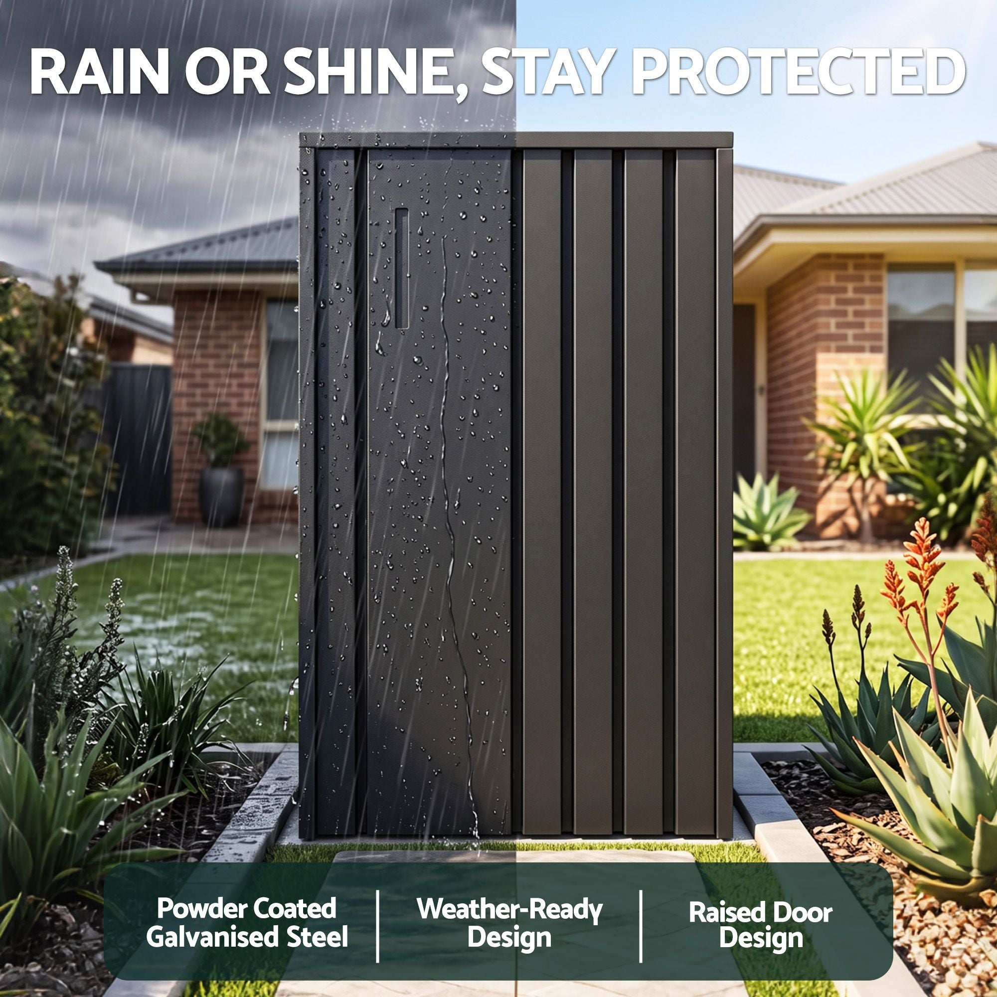 Parcel Letterbox Drop Box Package Slot MailBox Black