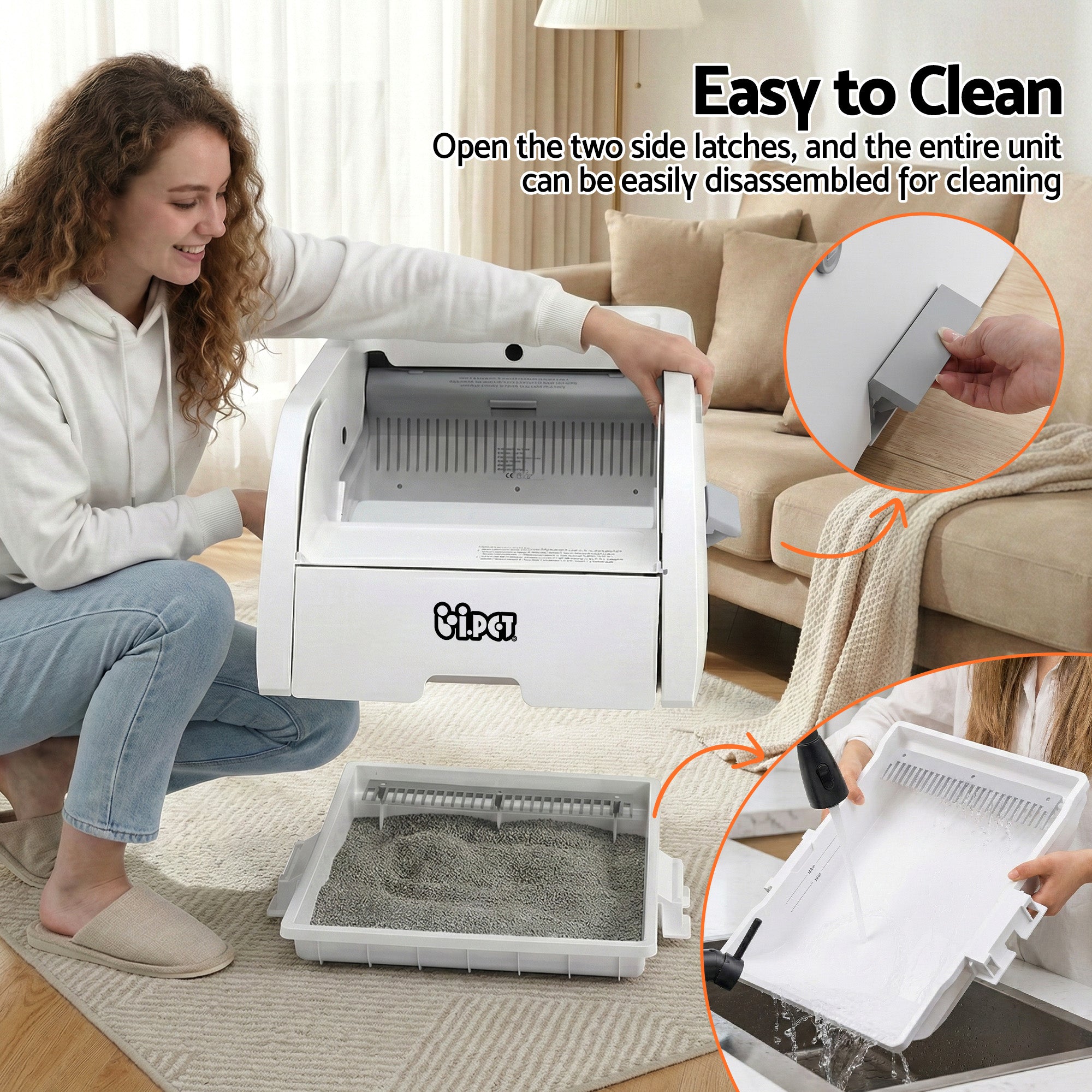 Automatic Self-Cleaning Cat Litter Box with App Control 5L Capacity - White