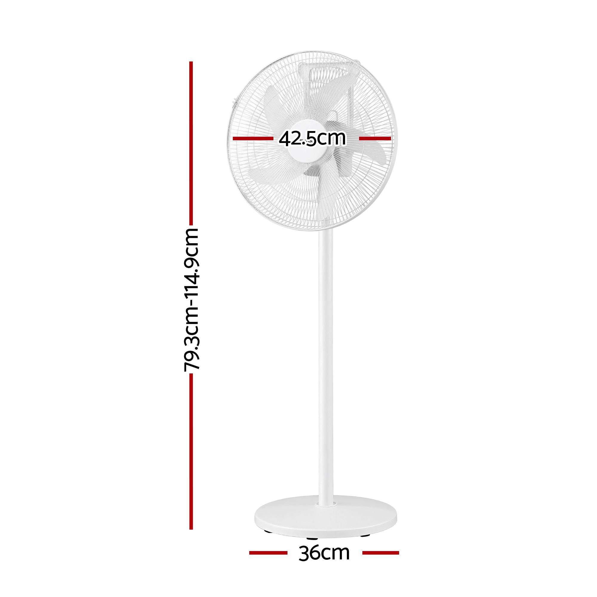 16" 5-in-1 Rechargeable Fan for Pedestal Table Floor Wall Ceiling