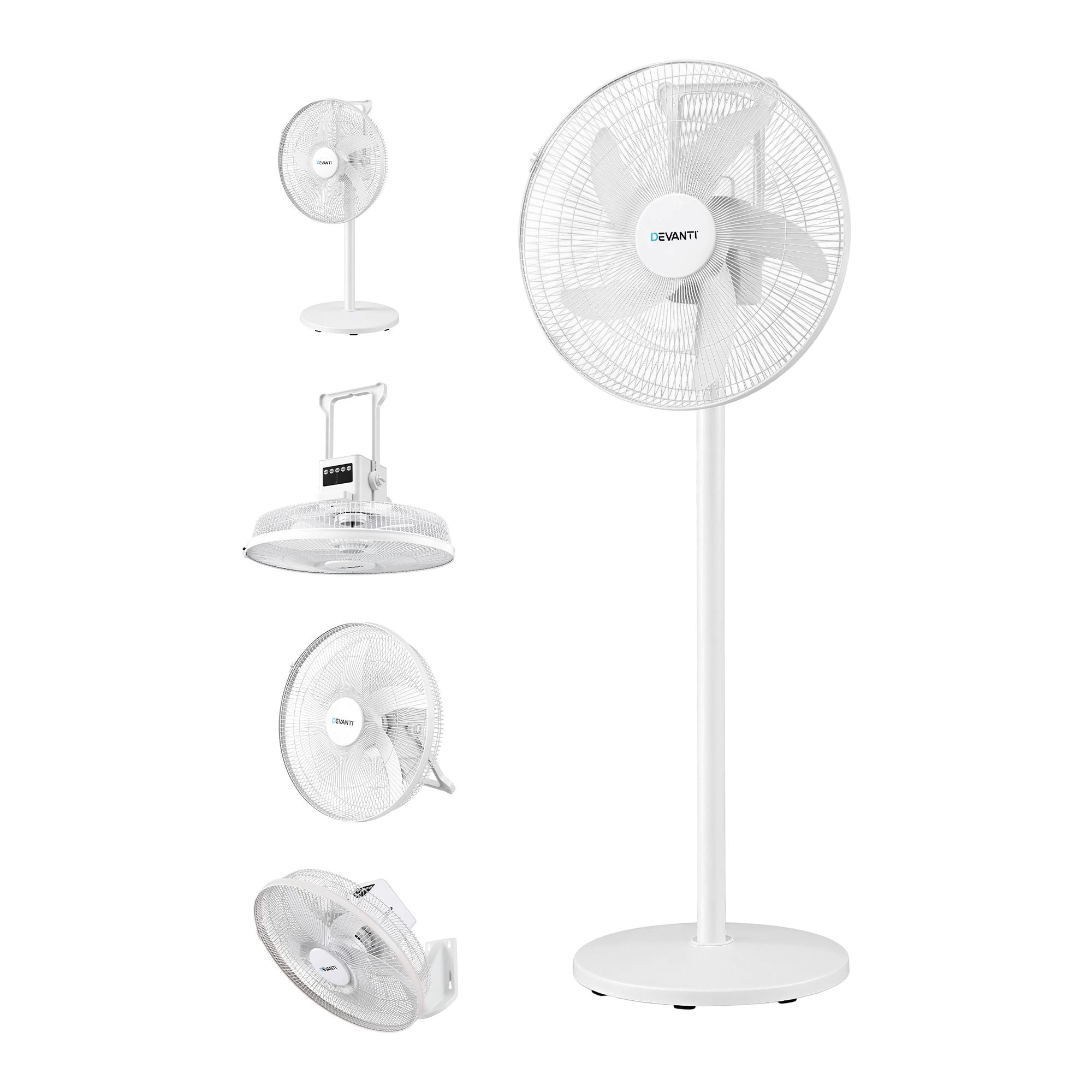 16" 5-in-1 Rechargeable Fan for Pedestal Table Floor Wall Ceiling
