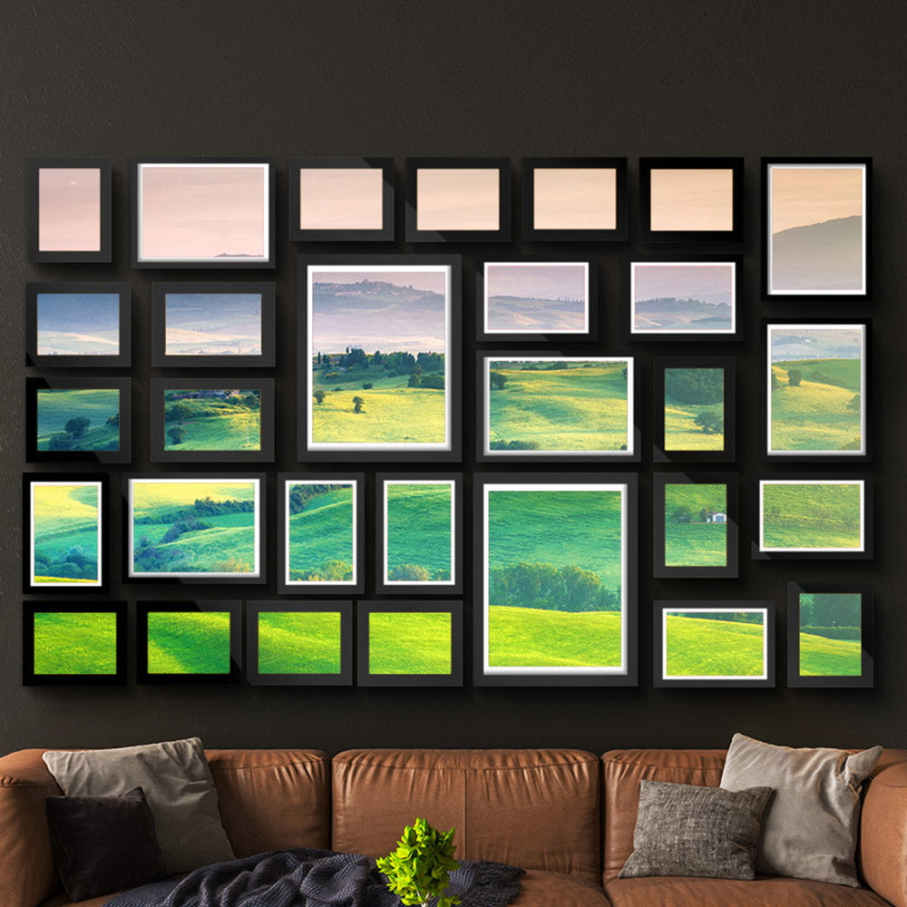 30PCS Photo Frame Set 8x10, 5x7, 4x6, 3.5x5 Inch - Black