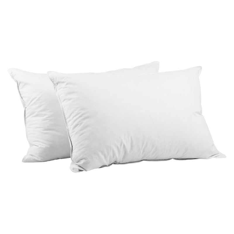 Set of 2 Goose Feather and Down Pillows - White